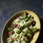 Salade d’asperges vertes aux ravioles de Romans