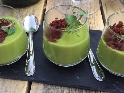 Panacotta de petits pois à la menthe