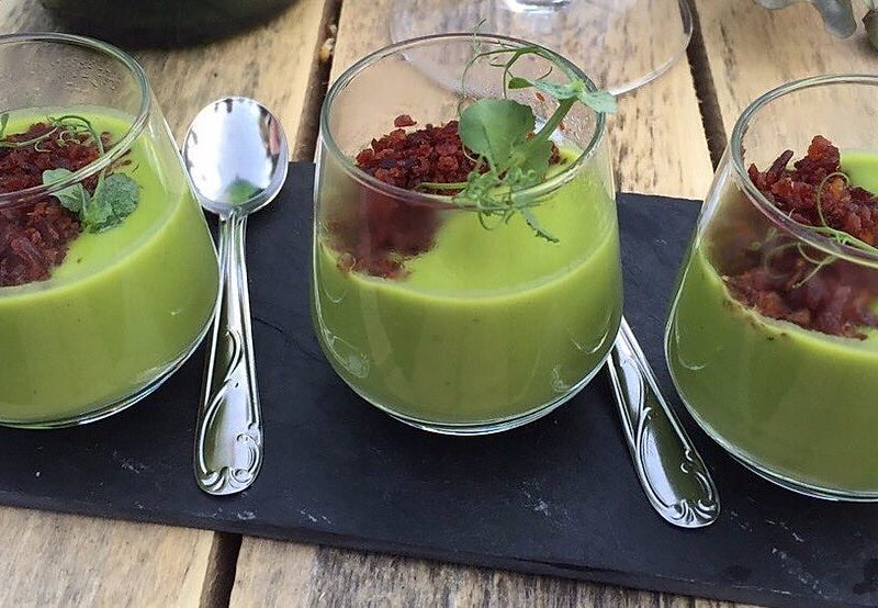 Panacotta de petits pois à la menthe