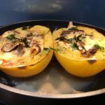 Courge spaghetti farcie reblochon et shitake 