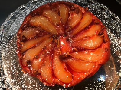 Tarte Tatin aux poires et pralines